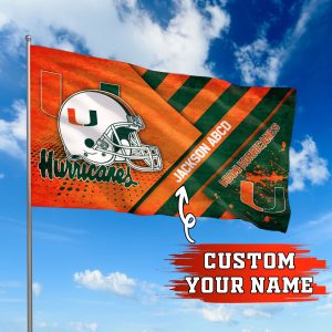 Miami Hurricanes NCAA Personalized Fly Flag Outdoor Flag Fl033