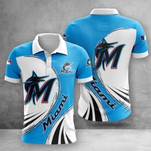 Miami Marlins Polo Shirt Golf Shirt 3D PLS2386