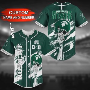 Michigan State Spartans NCAA Personalized Baseball Jersey BJ1560