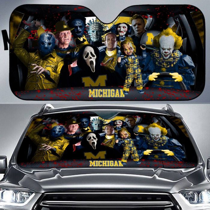 Michigan Wolverines NCAA Halloween Car Sun Shade CSS0667