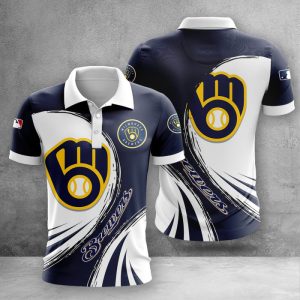 Milwaukee Brewers Polo Shirt Golf Shirt 3D PLS2405