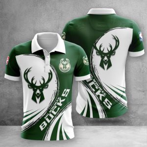 Milwaukee Bucks Polo Shirt Golf Shirt 3D PLS2248