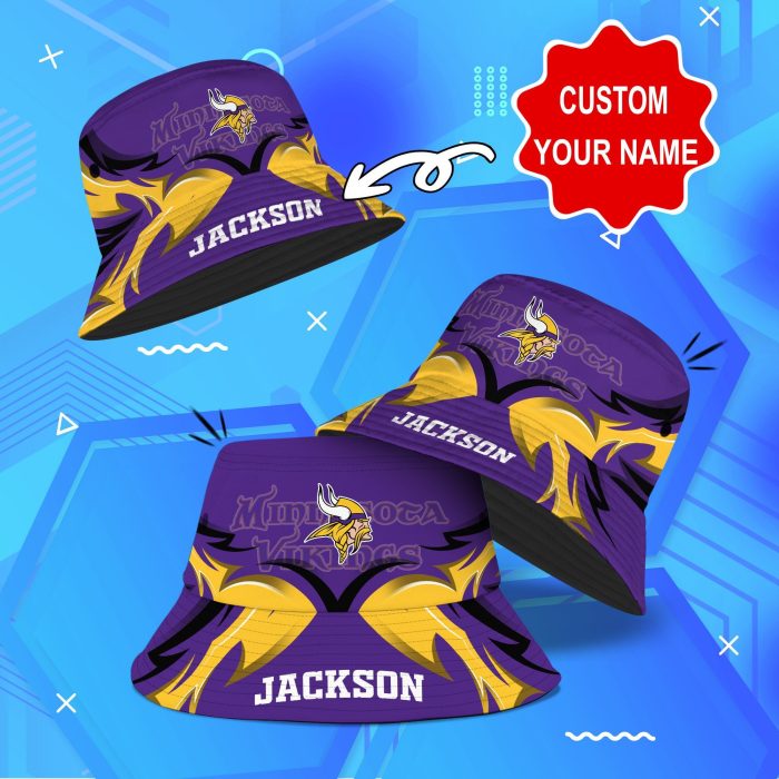 Minnesota Vikings NFL Bucket Hat Personalized SBH287