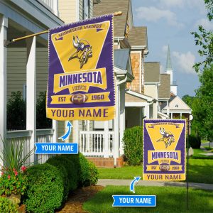 Minnesota Vikings NFL Personalized Flag House and Garden HGF013