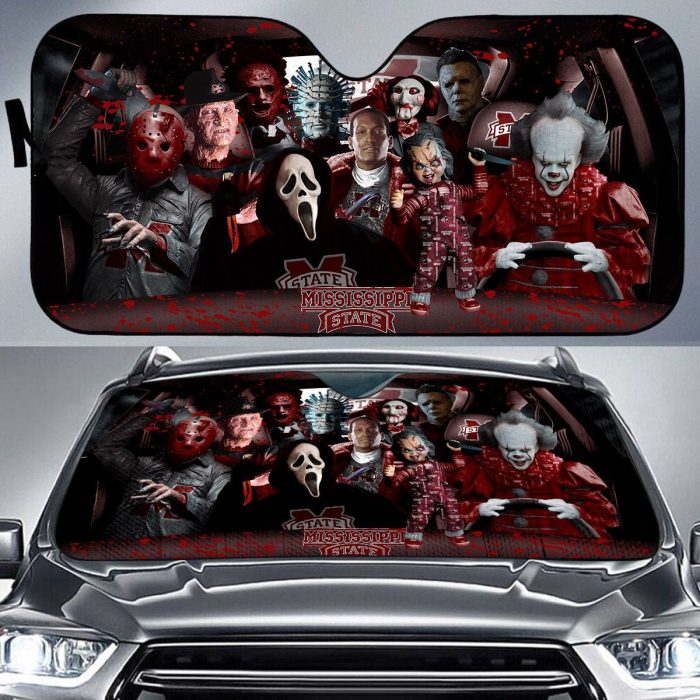 Mississippi State Bulldogs NCAA Halloween Car Sun Shade CSS0588