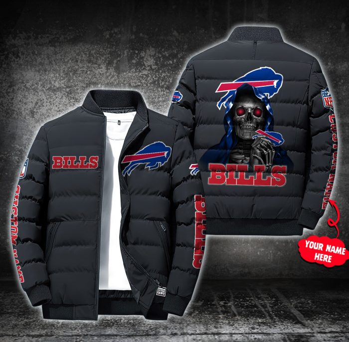 NFL Buffalo Bills Custom Name Skull Down Jacket Puffer Jacket PJ012