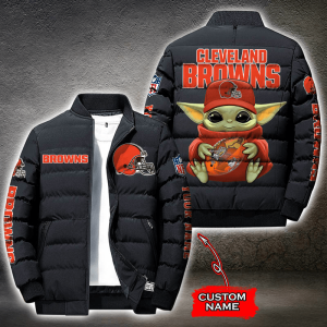 NFL Cleveland Browns Custom Name Baby Yoda Down Jacket Puffer Jacket PJ040