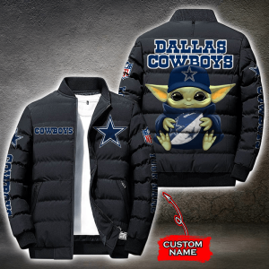 NFL Dallas Cowboys Custom Name Baby Yoda Down Jacket Puffer Jacket PJ052