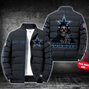 NFL Dallas Cowboys Custom Name Skull Down Jacket Puffer Jacket PJ020