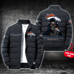 NFL Denver Broncos Custom Name Skull Down Jacket Puffer Jacket PJ011