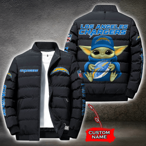 NFL Los Angeles Chargers Custom Name Baby Yoda Down Jacket Puffer Jacket PJ025