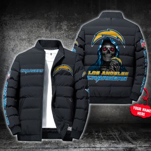 NFL Los Angeles Chargers Custom Name Skull Down Jacket Puffer Jacket PJ028
