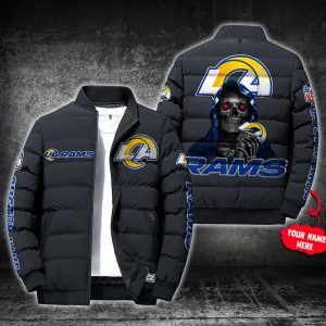 NFL Los Angeles Rams Custom Name Skull Down Jacket Puffer Jacket PJ054