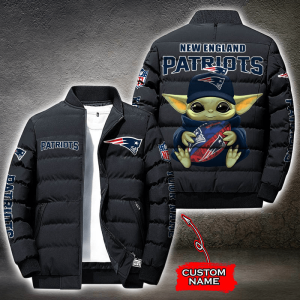 NFL New England Patriots Custom Name Baby Yoda Down Jacket Puffer Jacket PJ034