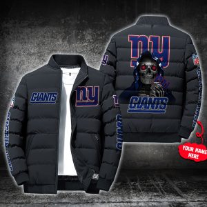 NFL New York Giants Custom Name Skull Down Jacket Puffer Jacket PJ032
