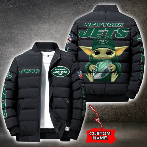 NFL New York Jets Custom Name Baby Yoda Down Jacket Puffer Jacket PJ042