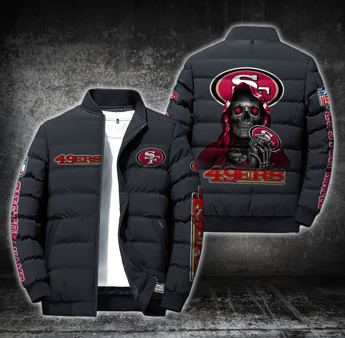 NFL San Francisco 49ers Custom Name Skull Down Jacket Puffer Jacket PJ047