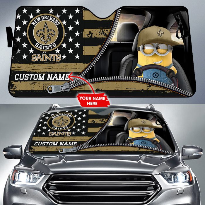 New Orleans Saints NFL Football Team Car Sun Shade Minions CSS0727