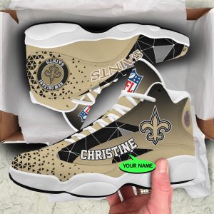 New Orleans Saints NFL Shoes Jordan JD13 Shoes Triangle Personalized JD130860