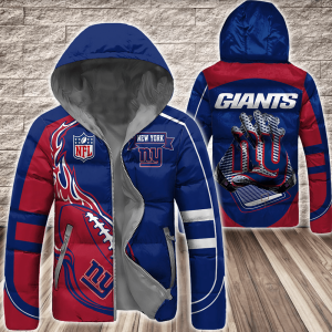 New York Giants NFL 3D Custom Name Down Filled Coat DFC064