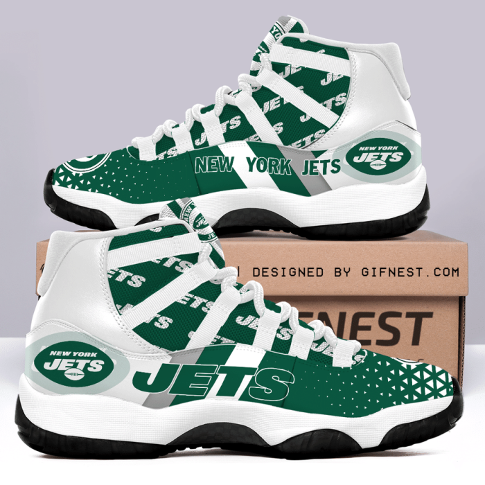 New York Jets 3D NFL Air Jordan 11 Sneaker JD110350
