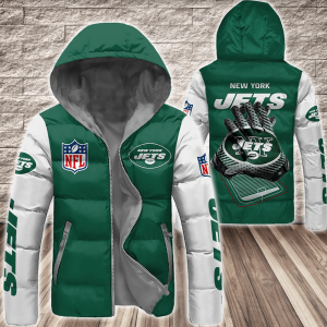 New York Jets NFL 3D Custom Name Down Filled Coat DFC062