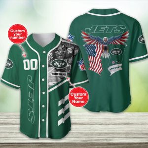 New York Jets NFL 3D Personalized Baseball Jersey BJ1314
