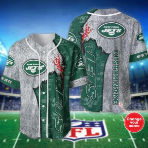 New York Jets NFL 3D Personalized Baseball Jersey BJ1341