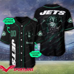 New York Jets NFL 3D Personalized Baseball Jersey BJ1525