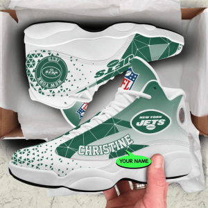 New York Jets NFL Jordan 13 Shoes Custom Name Sneakers JD130970