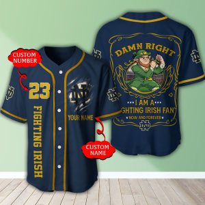 Notre Dame Fighting Irish NCAA 3D Personalized Baseball Jersey BJ1336