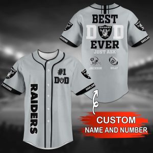Oakland Raiders NFL Personalized Baseball Jersey BJ1085