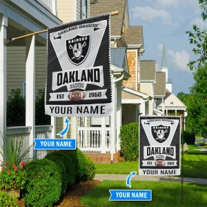 Oakland Raiders NFL Personalized Flag House and Garden HGF039