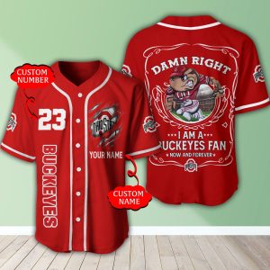 Ohio State Buckeyes NCAA 3D Personalized Baseball Jersey BJ1171