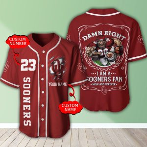 Oklahoma Sooners NCAA 3D Personalized Baseball Jersey BJ1501