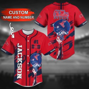 Ole Miss Rebels NCAA Personalized Baseball Jersey BJ1862