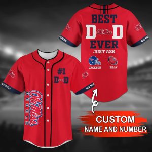 Ole Miss Rebels NCAA Personalized Baseball Jersey BJ2562