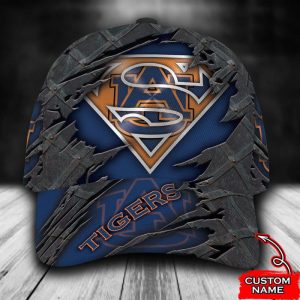 Personalized Auburn Tigers Superman Logo 3D Baseball Cap - Navy CGI1593