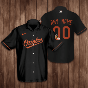 Personalized Baltimore Orioles Baseball 3D Hawaiian Shirt Black BHS091