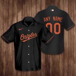 Personalized Baltimore Orioles Baseball 3D Hawaiian Shirt - Black BHS101