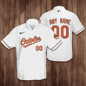 Personalized Baltimore Orioles Baseball 3D Hawaiian Shirt - White BHS038