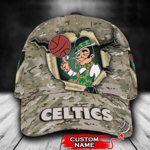 Personalized Boston Celtics Camo Mascot 3D Classic Baseball Cap CGI339