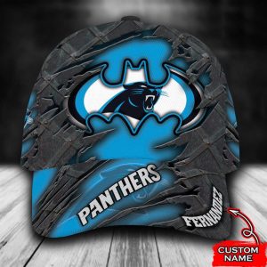 Personalized Carolina Panthers Batman Logo 3D Baseball Cap - Blue CGI1931