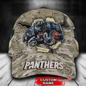 Personalized Carolina Panthers Mascot Camo 3D Baseball Cap CGI1642