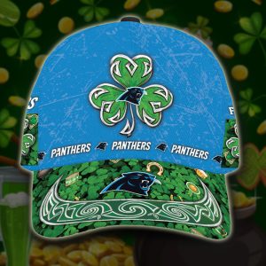 Personalized Carolina Panthers St Patrick Day 3D Baseball Cap - Blue Green CGI1562