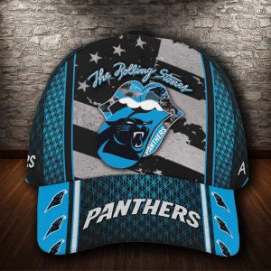 Personalized Carolina Panthers The Rolling Stones 3D Baseball Cap - Blue CGI1614