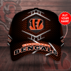 Personalized Cincinnati Bengals Beehive Hexagon Pattern 3D Baseball Cap - Black Orange CGI2096