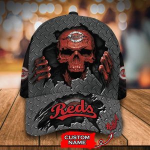 Personalized Cincinnati Reds Skull 3D Baseball Cap CGI1621