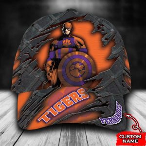 Personalized Clemson Tigers Captain America 3D Classic Baseball Cap CGI1942