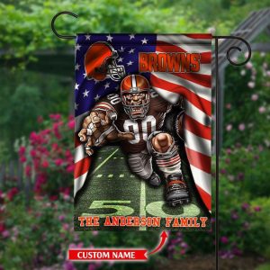 Personalized Cleveland Browns Flag Mascot NFL Flag House & Garden HGF042